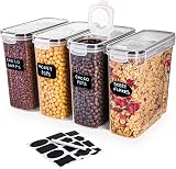 nuovva Cereal Storage Containers 4Pcs Set 4L BPA Free Plastic Kitchen view 1