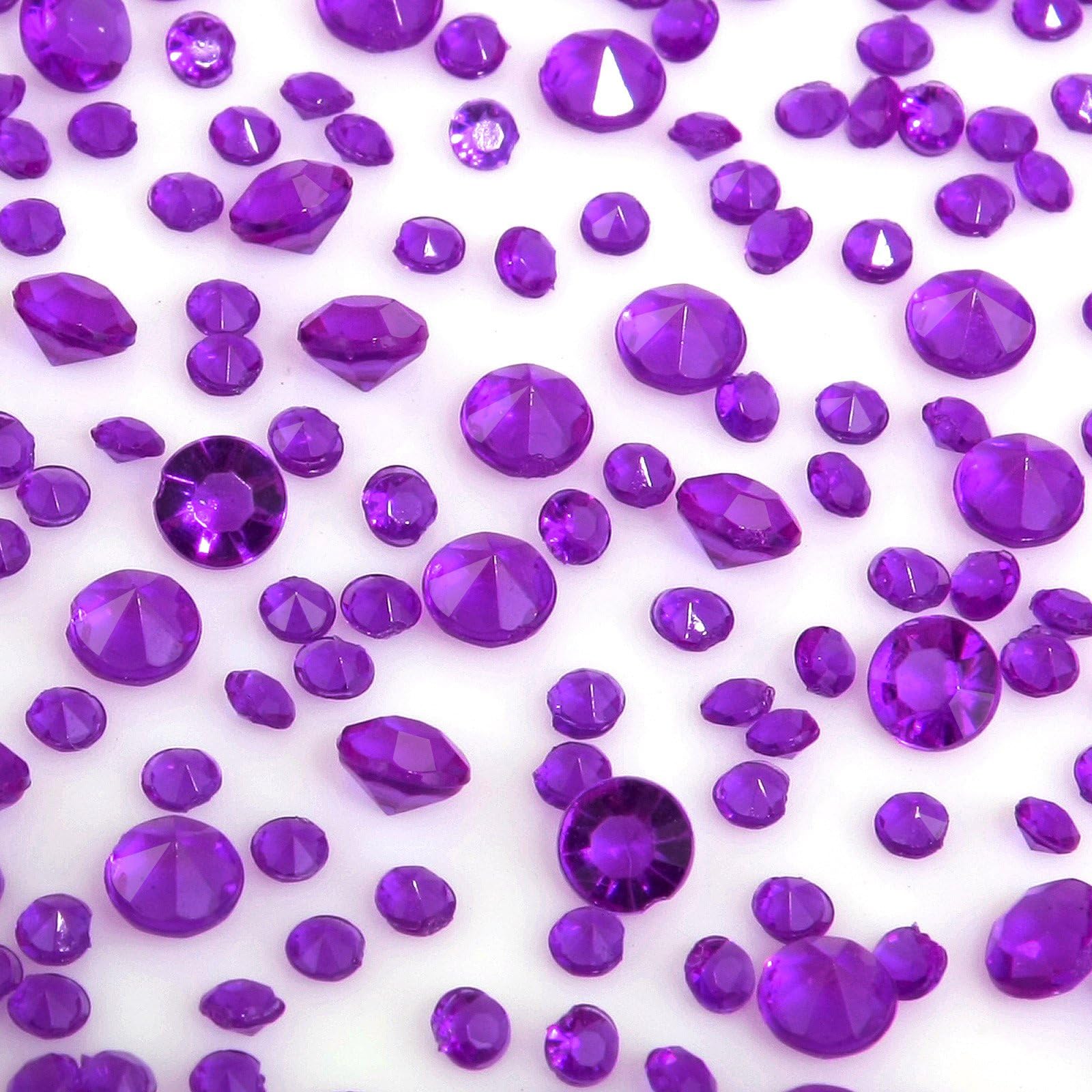 Wocharm 5000 Diamond Confetti Wedding Table Decoration 2 Mixed Sizes(Deep Purple)