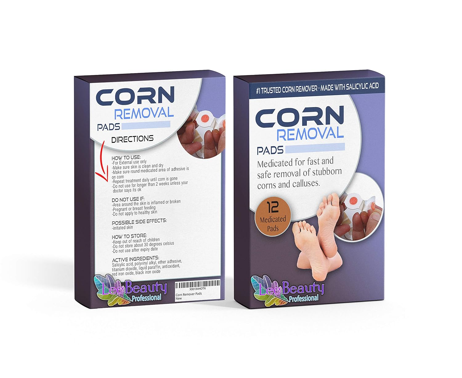 Corn remover for feet-salicylic acid pads to cushion your foot with powerful medicine for the professional treatment of tough to remove corns, warts and calluses on toes and feet. : Beauty