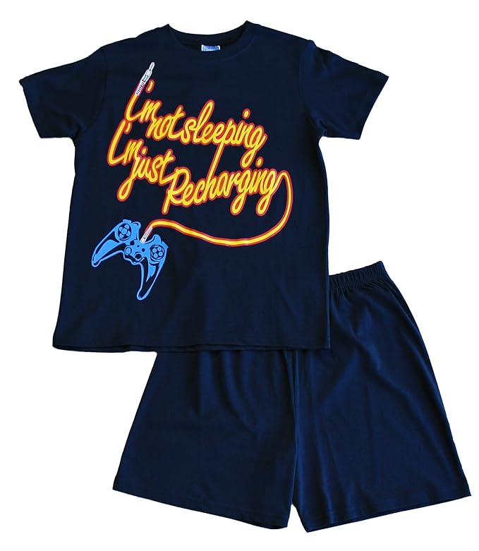 Boy 's I 'm nicht schlafen Ich bin nur Aufladen kurzer Pyjama 11 bis 16 Jahre, Blau