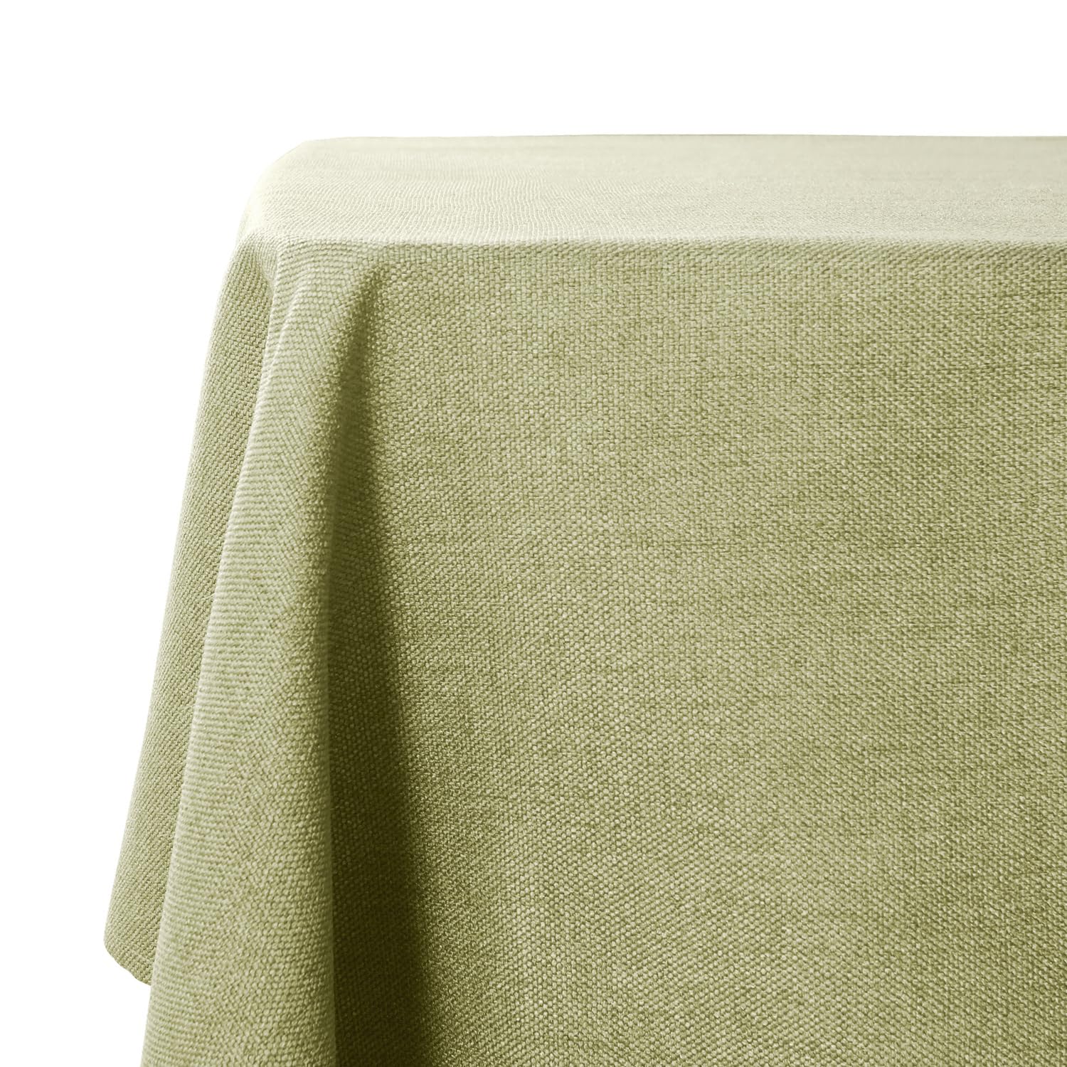 WAITER TREE Table Cloth 145x300 cm Rectangular Wipe Clean Table Cover, Light Green Faux Linen Wipeable Waterproof Tablecloth for Outdoor Picnic Dining Kitchen Party - Sage Green