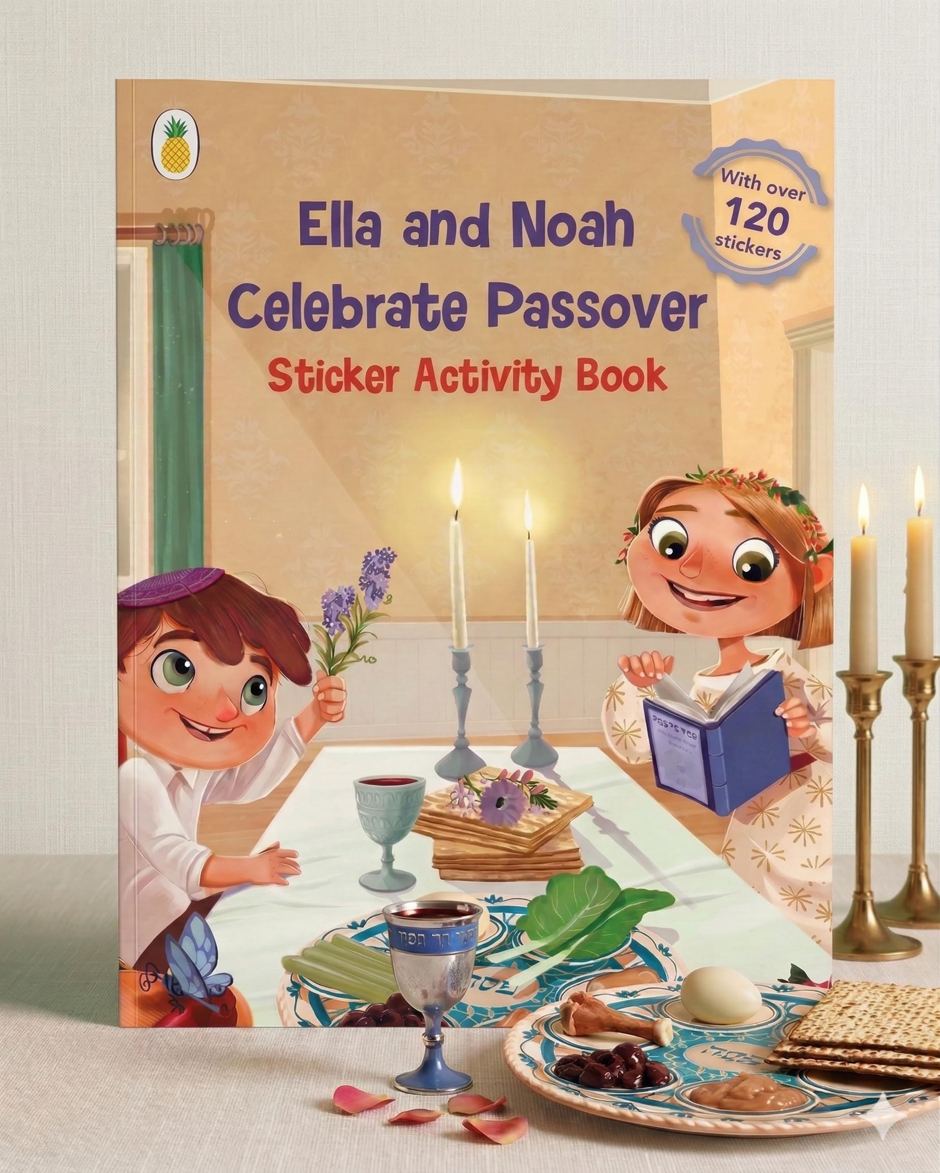 Ella and Noah celebrate Passover: sticker activity book (120+ Stickers with matching scenes, coloring, matching, counting, mazes and more)