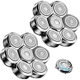 7 Head Shaver Replacement Heads for Freebird Bald Men, Silver, 2 Count | Head Shavers Compatible with SHPAVVER/Wyklaus/Cyruzi, Replacement Blades