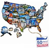 RV State Sticker Travel Map - 50 States Visited, XL 21x15in Waterproof | UV No-Fade 3M Vinyl Camper Decals for Door, Window, Wall, Indoor and Outdoor USA Travel Map Tracker by Wander Camp
