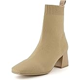 CUSHIONAIRE Women's Milo Stretch Ankle Sock Boot – Soft Knit Upper, Memory Foam Padding, Lightweight 1.75" Heel, Wide Widths Available