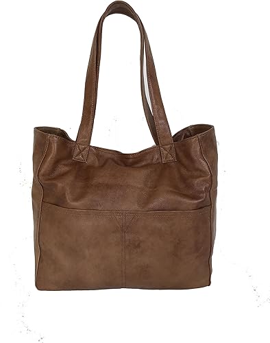 distressed leather tote