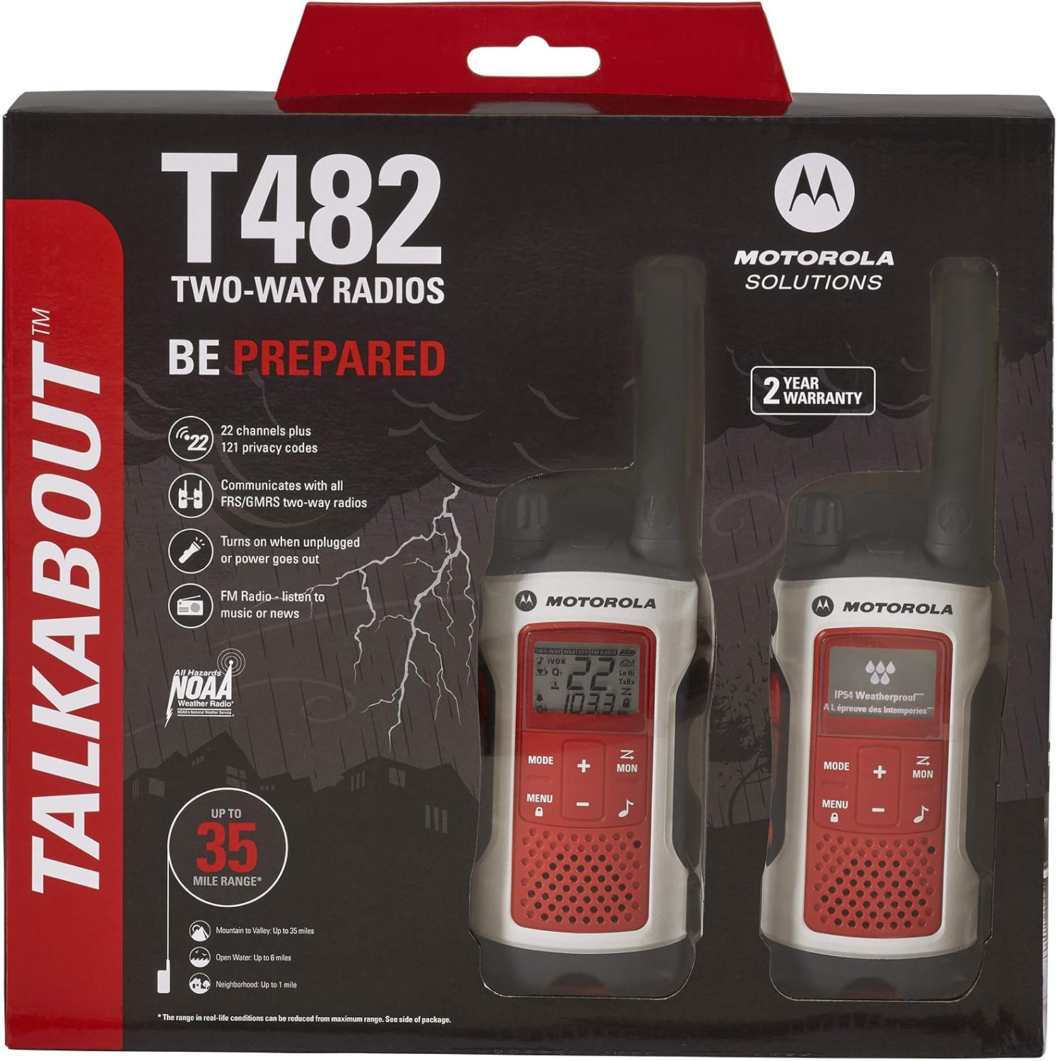 Motorola Talkabout T460 Rechargeable Two-Way Radio Pair (Dark Blue)