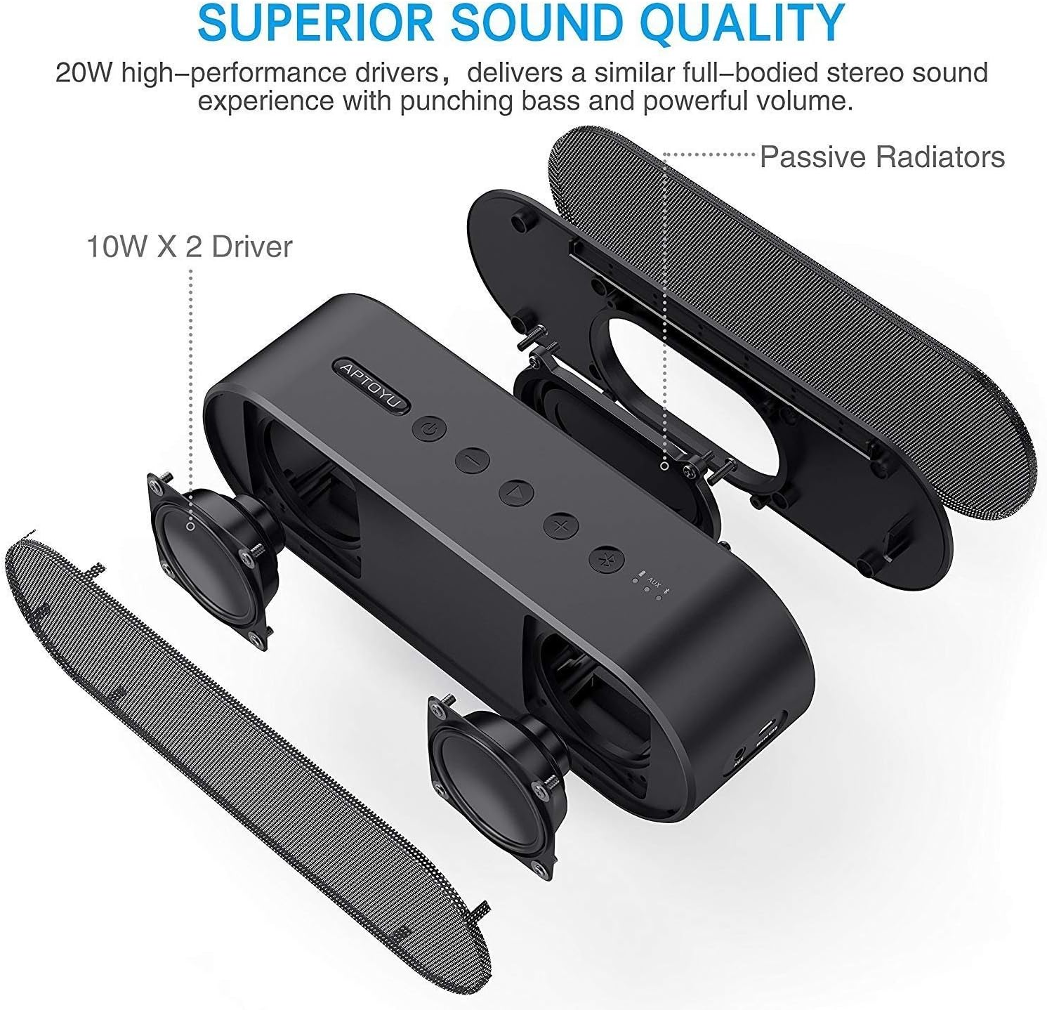 aptoyu bluetooth speaker