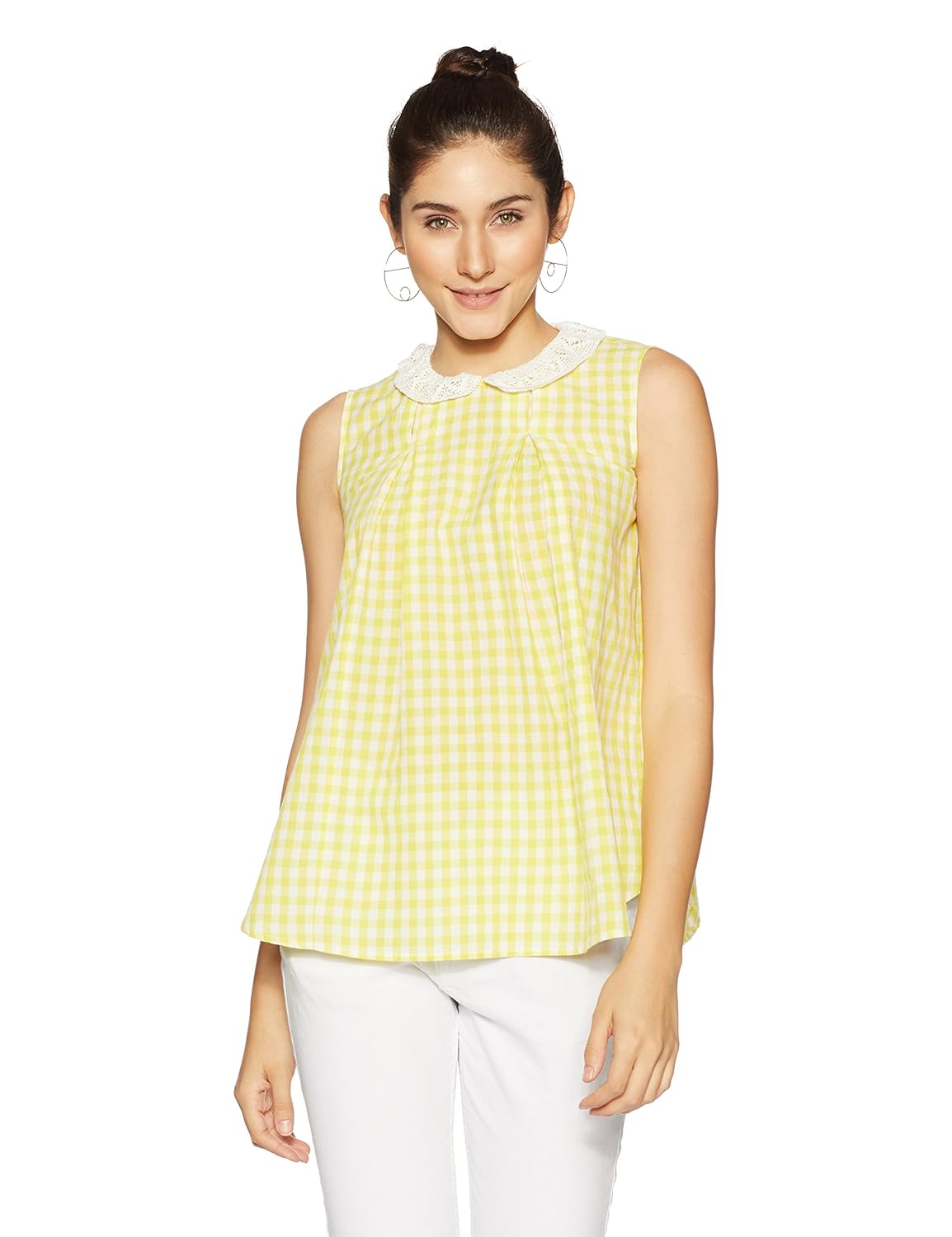 styleville.in women's checkered regular fit top