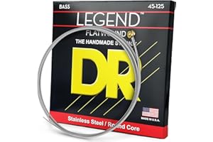 DR Strings LEGEND - Polished Flatwound Stainless Steel Bass Strings: 5-String Medium 45-125