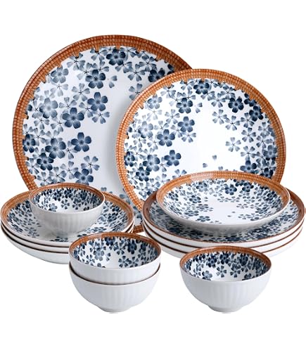 Amazon.com: ArtClayz 12-Piece Cherry Blossom Dinnerware Set