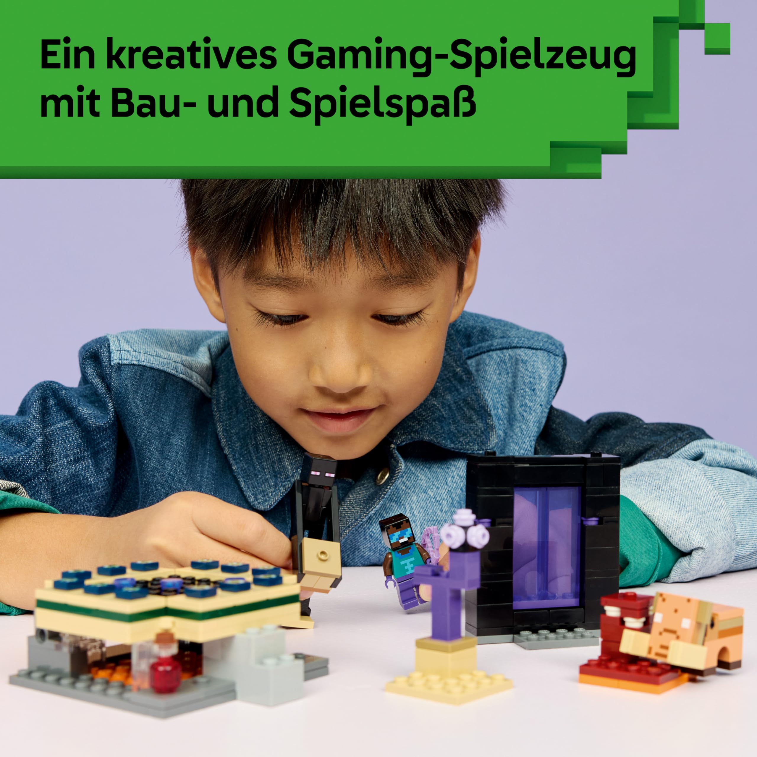 LEGO Minecraft Reise durch Nether und Endportal - Kinder Spielzeug mit Helden, Enderman und Baby Hoglin Figuren - Set mit Minecraft Figur - Gamer Geschenk für Jungen und Mädchen ab 7 Jahren - 21584 5