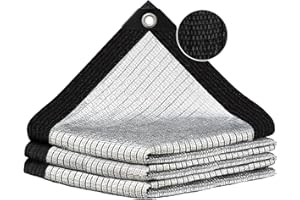 BXAEYIPOR 80% Shade Cloth-Silver Shade Cloth for Garden Lawn Pergola Greenhouse,Chicken Coop,Kennels,Shade Cloth with Grommets,Simple Hanging Shade Covers