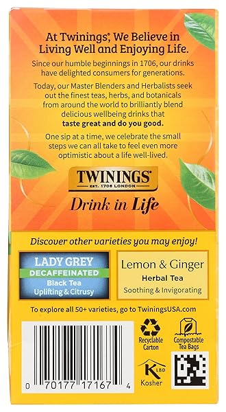 TWININGS EARL GREY DECAF TEA, 20 COUNT