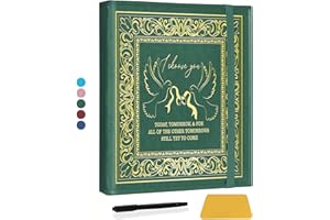 CWEGSJ Wedding Photo Album for 3x5 4x6 5x7 Pictures DIY Memory Leather Cover Album Wedding Gift,Marriage Photo Album,Engagement Scrapbook Album (Album Choose you-Dark Green)