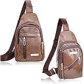 QuneusHot 2Pcs Sling Bags for Crossbody Small Leather Backpack Anti Theft Casual Chest Bag Travel Hiking for Men Women