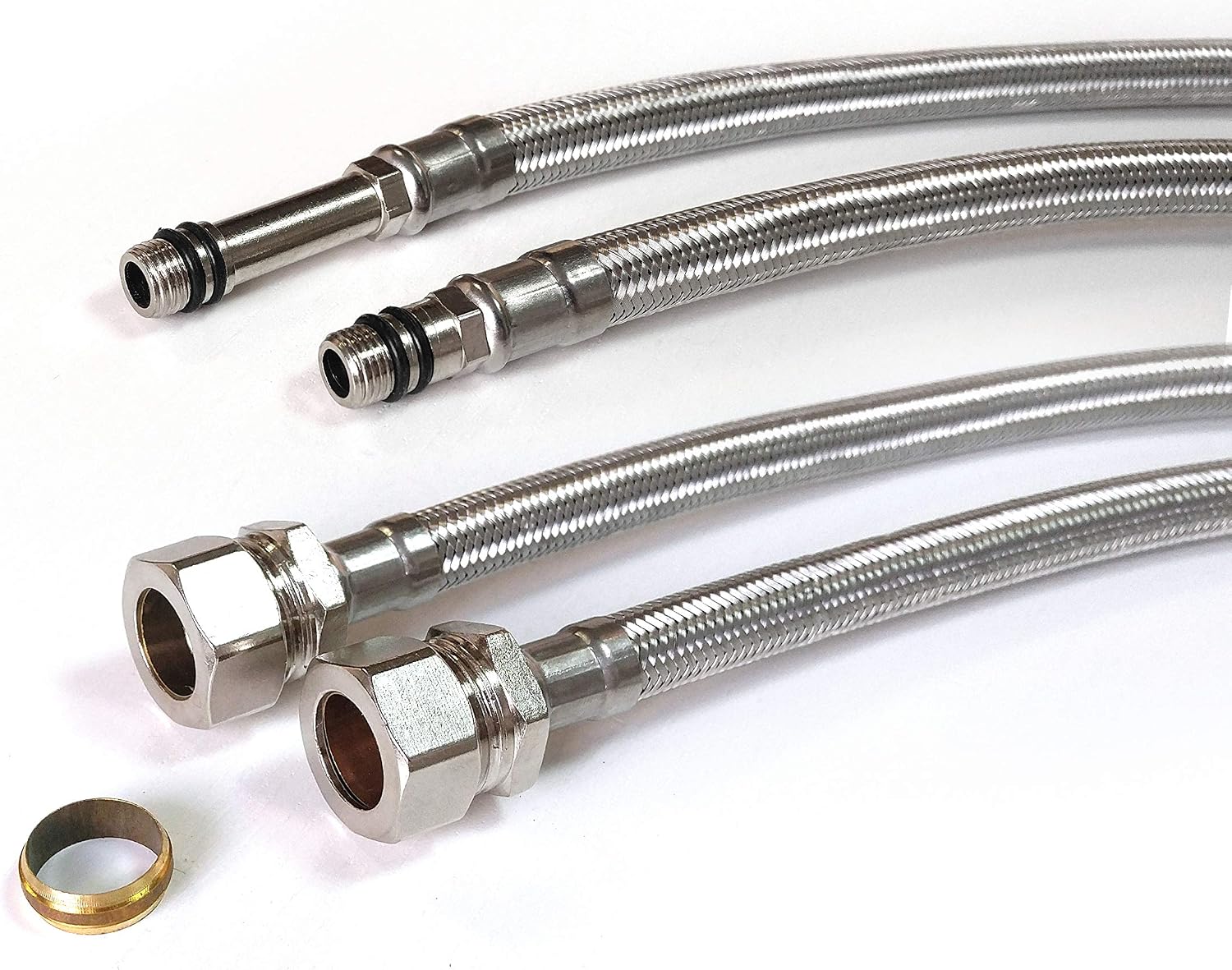 Xcel Home M10 (10mm) x 15mm Compression Flexible Tap Connector Hose 500mm, Silver