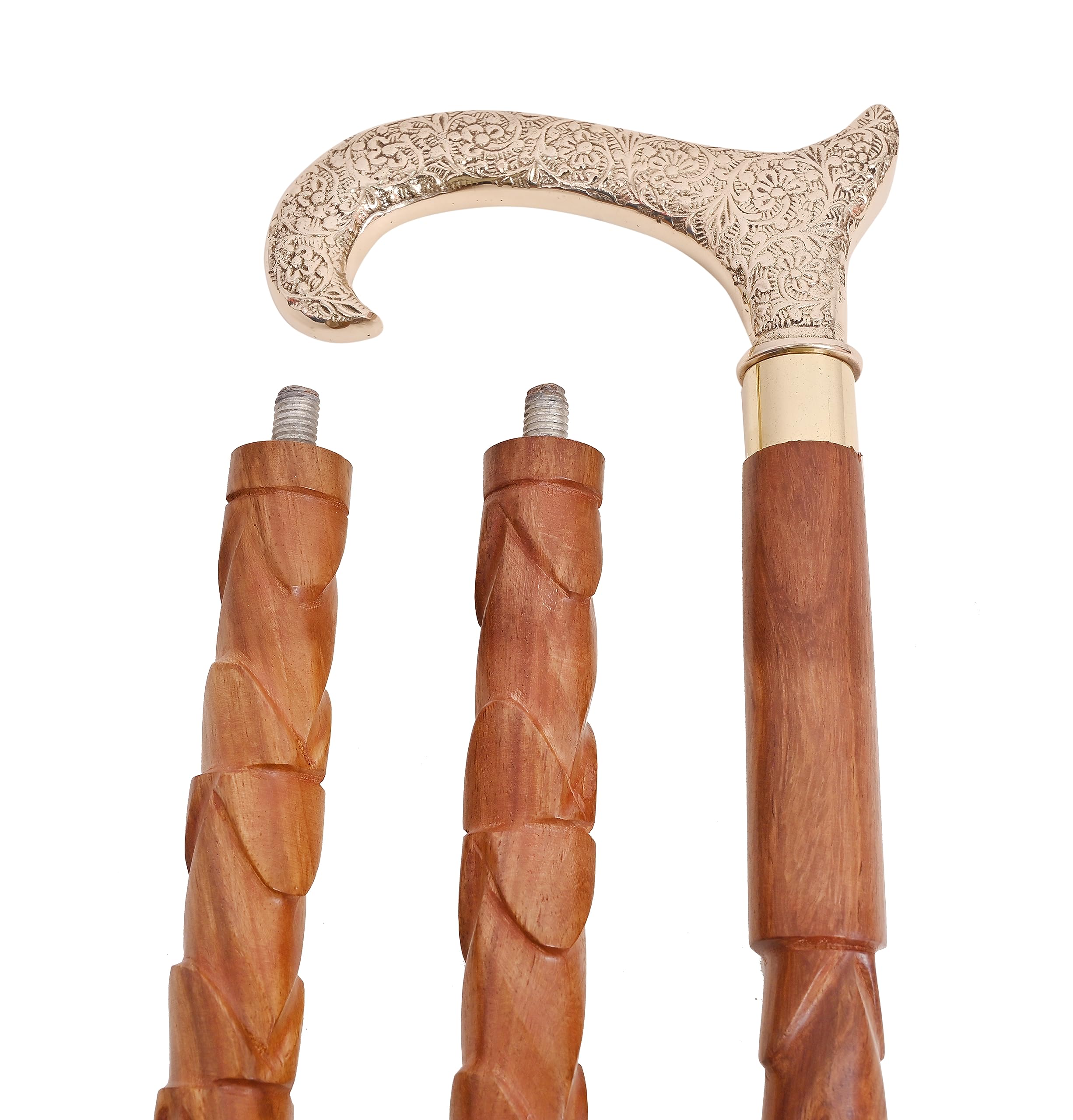 Derby Canes and Walking Sticks with Brass Handle - Affordable Gift Wooden Decorative Walking Cane Fashion Statement for Men/Women/Seniors