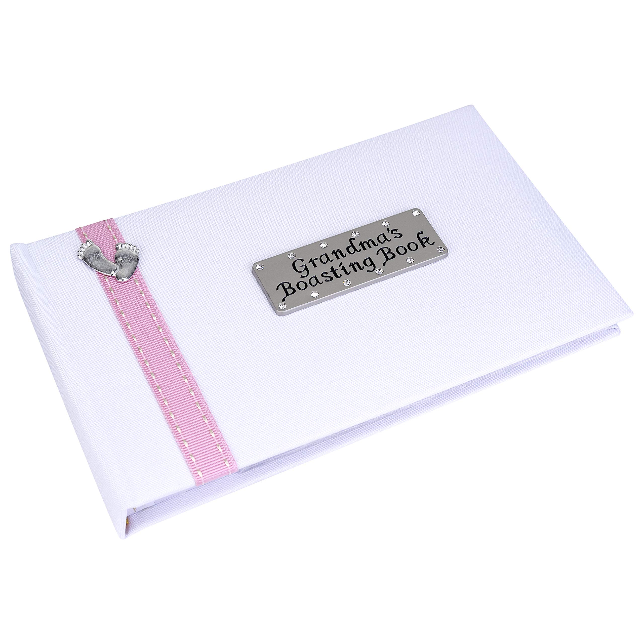 Metal Planet Ltd Grandma's Boasting Book (Photo Album) holding 40 6x4 inch photos - Pink Ribbon