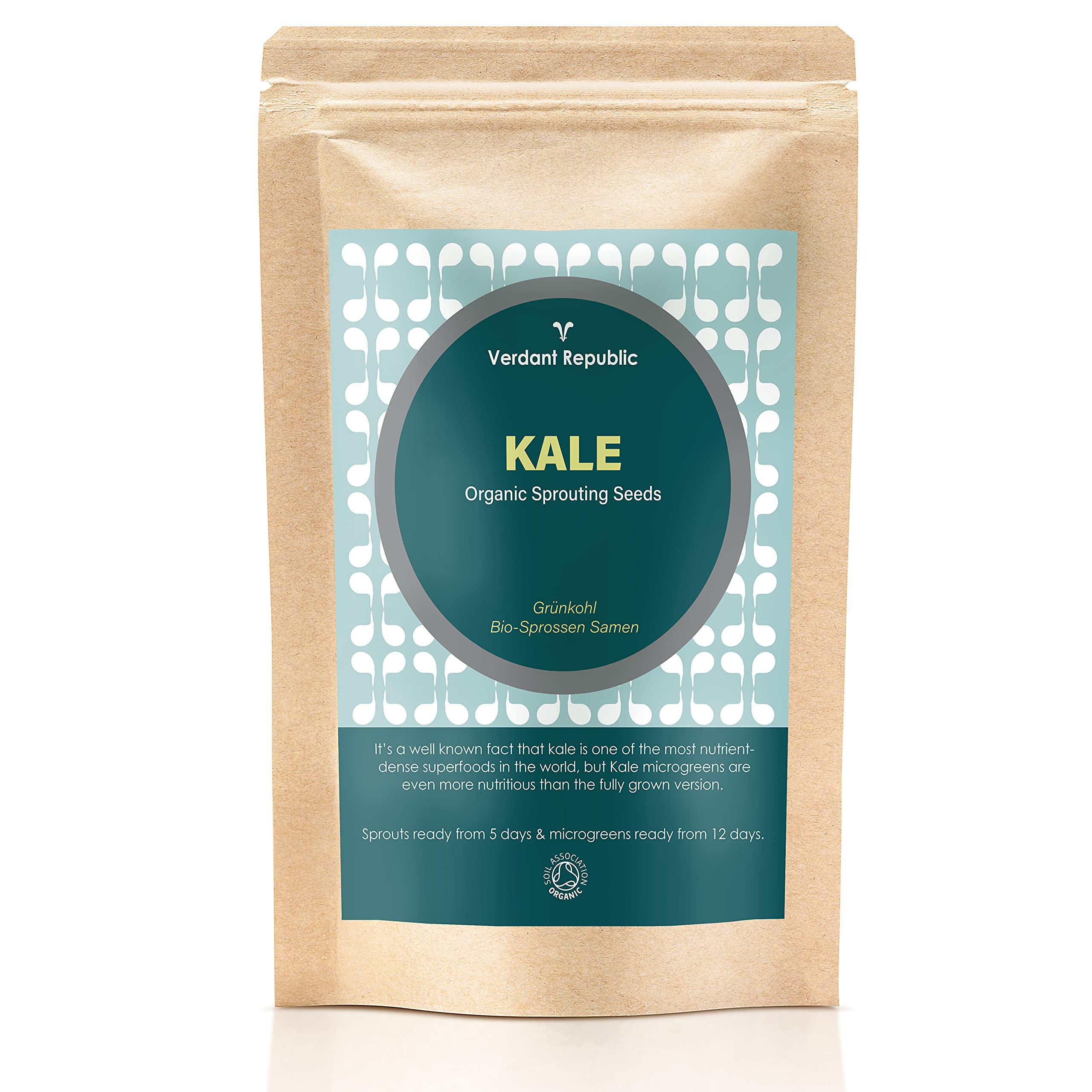 Verdant Republic Organic Black Kale (Cavolo Nero) Sprouting & Microgreens Seeds | 125g | Non GMO High in Nutrients Superfood | Easy to Sprout in 5 Days or microgreens from 10 Days