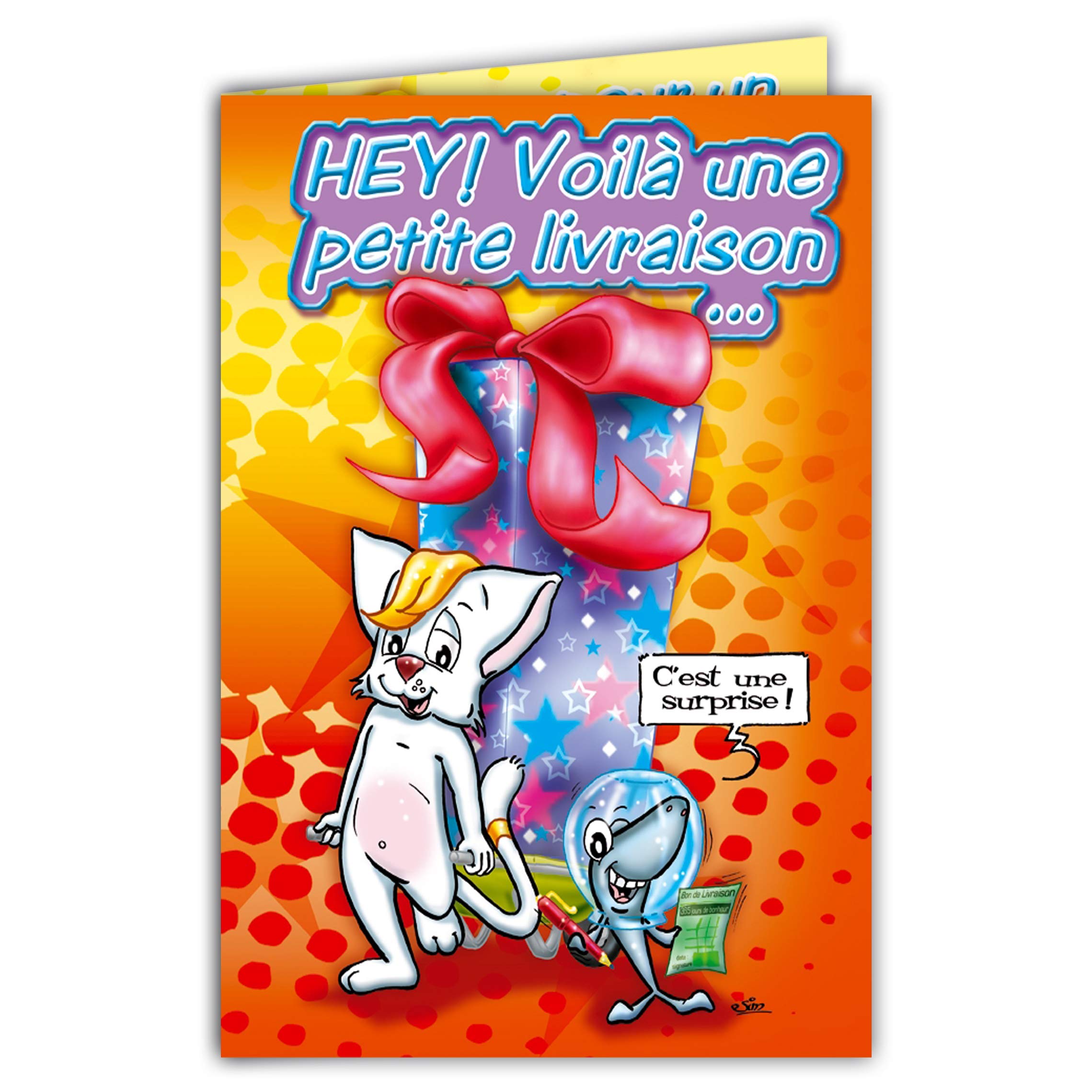 Afie Maxi Maxi Giant Card Happy Birthday Funny Funny Cat Kitten Gift Surprise Bottle Charlestown Collection Illustration Drawing