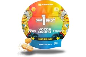 1 SHOT ENERGY 1 Shot® Soothing Yuzu Voice Drops | Low-Sugar Honey Lozenges Infused with Slippery Elm, Marshmallow & Licorice Root | Metal Vocalist Approved | Ideal for Singers, Streamers & Communicators | 30 Pieces