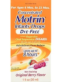 Infants' Motrin Concentrated Drops, Fever Reducer, Ibuprofen, Dye Free, Berry Flavored, 1 Oz