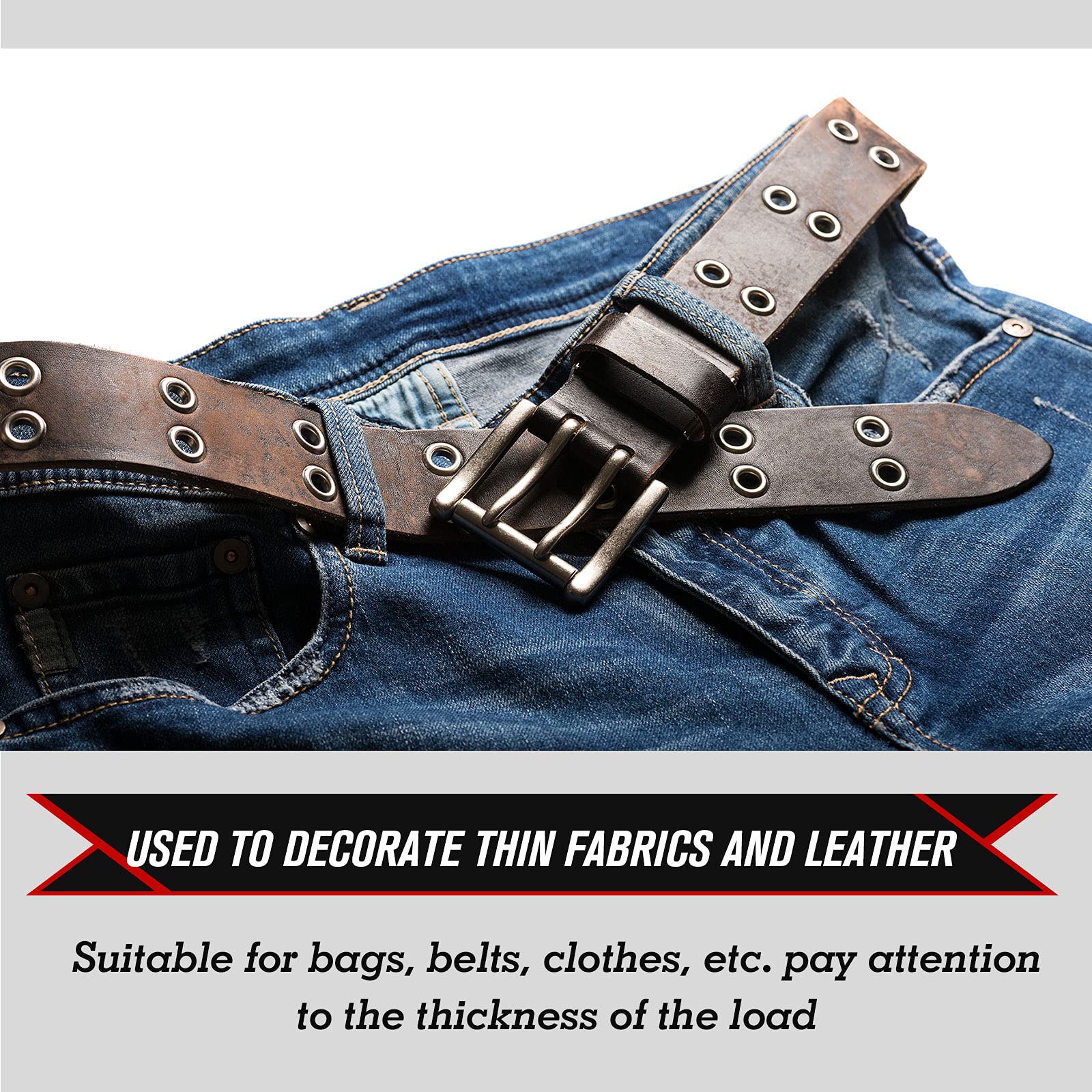 Mudder 301 Pcs Grommet Eyelet Pliers Tool Kit, Fabric Leather Hole Eyelets and Grommets Punch Pliers with 300 Metal Eyelets for Belt Shoes Cloths(1/4 Inch,Bronze)