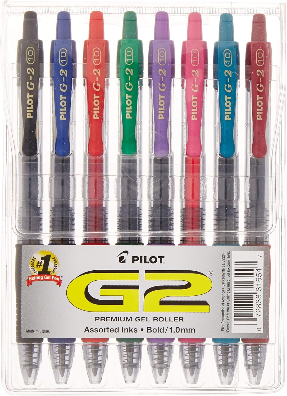 Amazon Pilot R G 2 Tm 格納式ゲルインクボールペン 太字1 0mm アソートカラー 8本パック ジェルインクボールペン 文房具 オフィス用品