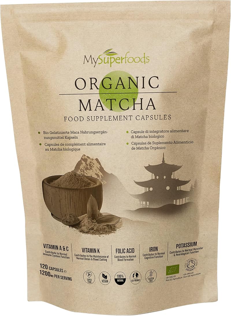 MySuperfoods Organic Matcha Green Tea Capsules 1200mg 120 Count