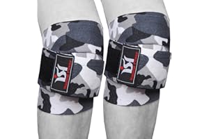 ISH SPORTS Knee Wraps Camo Weight Lifting Support Gym Bandage Wraps Strap Wrap Guard Straps Training Brace Power Sports Weightlifting Compression Pair Pads Lifter