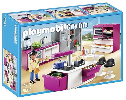 title=Playmobil 5582- Cucina con Isola Attrezzata