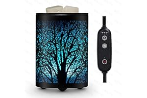 ENAROMA Electric Wax Melt Warmer with 7-Color LED & Timer Function – Flameless Scented Wax Burner and Oil lamp for Home, Christmas, and Farmhouse Decor