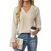 BMJL Womens Dressy Casual Blouses Business Work Tops Fall Long Sleeve Shirts 2024