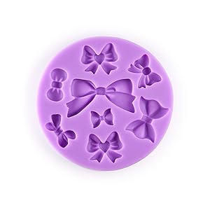 Tasty Molds Mini Bow Collection Silicone Fondant Mold High Definition Quality Cupcake DIY Topper Cake Decoration Birthday Party Tool for Sugarcraft, Chocolate, Resin, Polymer Clay and Crafting Project