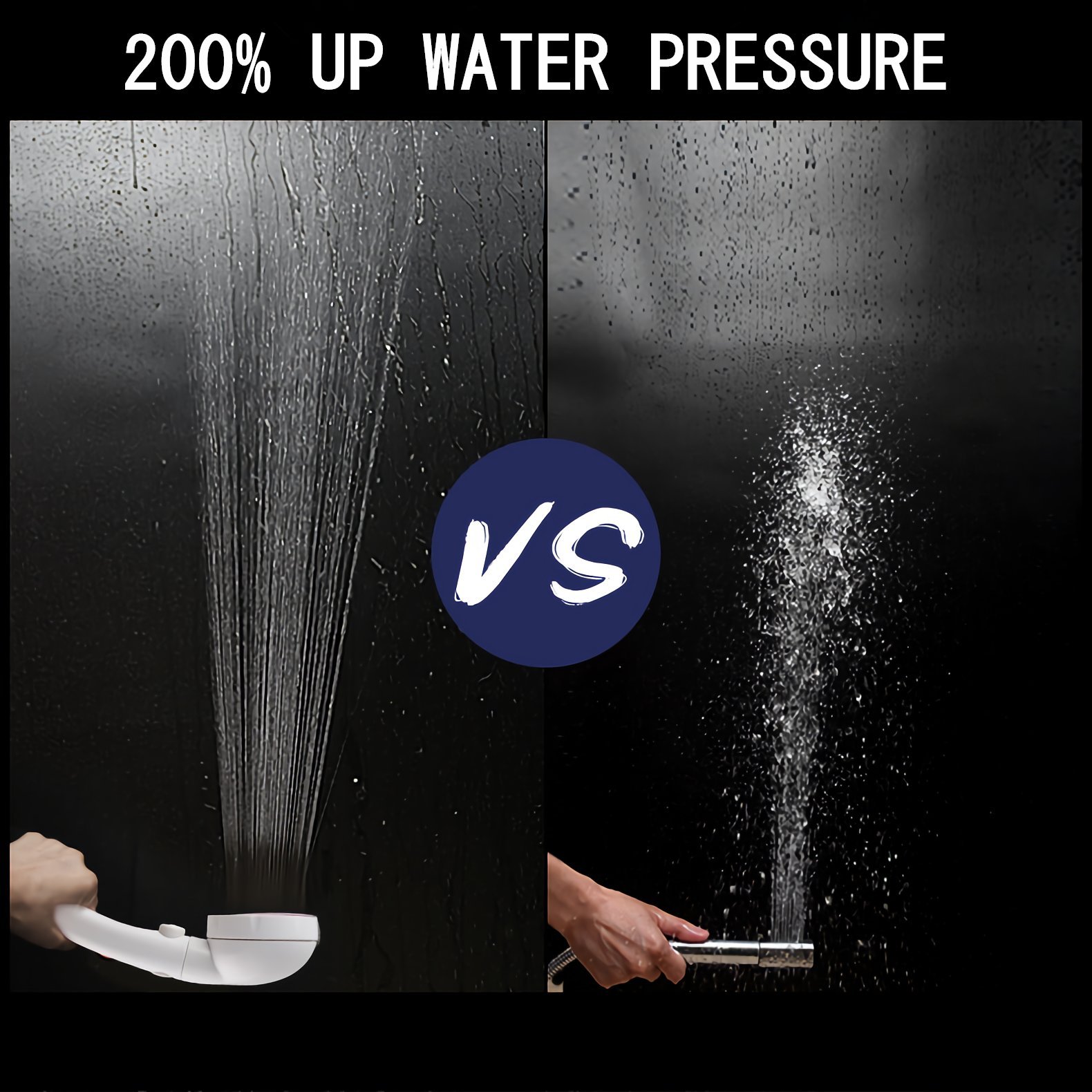 BELZN High Pressure Shower Head - Water Saving Handheld Showerhead - 3 Spray Model Shower Rain Head with 1 key to Stop/Spouting flow