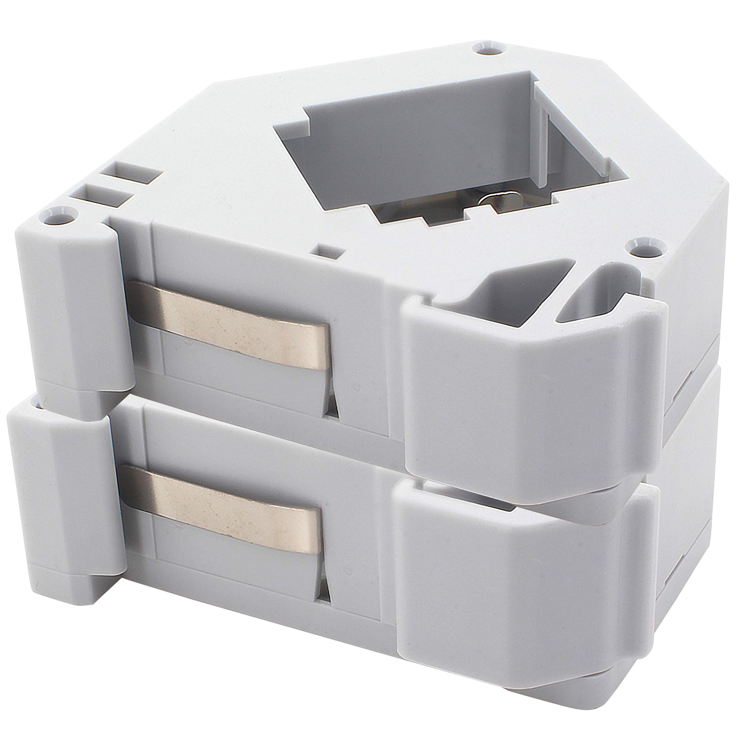 1aTTack.de DIN rail adapter DIN rail for Keystone module Keystone RJ45 network Cat6 Cat7 Cat8 Chinch audio antenna 35mm DIN rail with grounding spring white 2 pieces