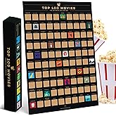 Enno Vatti Top 100 Movies Scratch Off Poster - Bucket List of Best Films - 100 Movie Scratch Off Poster (16.5" x 23.4") - Including Top 100 Movies Posters - Gift for Movie Lovers