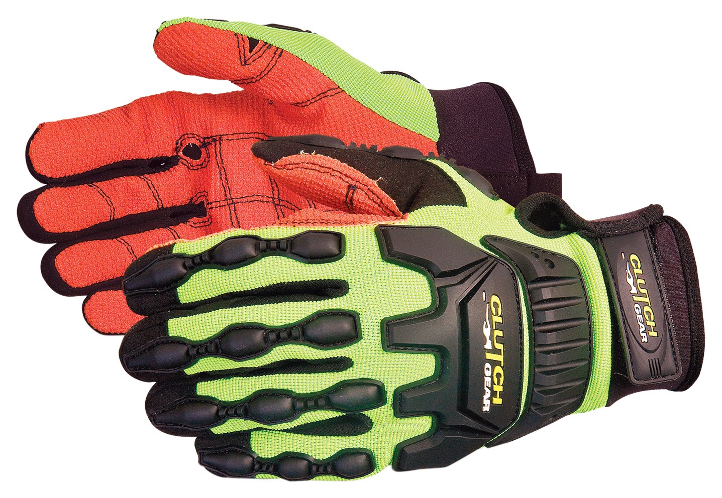 CLUTCH GEAR® IMPACT PROTECTION OILFIELD GLOVE WITH ARMORTEX® PALM LIME YELLOW XXL