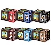 Cafe Don Pedro Variety Pack Arabica Low Acid Coffee Pods - Compatible with Keurig K-cup Coffee Maker, 6 different flavors, 100% Arabica, Battles Heartburn, Acidic Reflux, 72 Coffee K Cups