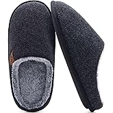 COFACE Mens Cozy Memory Foam Scuff Slippers Casual Slip On Warm House Shoes Indoor/Outdoor Sandal Slippers With Arch Support Rubber Sole Size 7-15
