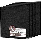HSIAMEN [Smoke Remover] Activated Carbon Pre-filters Compatible with Coway Airmega AP-1512HH & 200M Air Purifier, Remove Odor, VOCs Eliminator, Fresh Air, Include 12 Self-Stick Strips, Black 6-Pack
