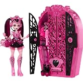 Monster High Skulltimate Secrets Doll &amp; Accessories Set, Monster Mysteries Draculaura with Dress-Up Closet &amp; 19+ Surprises Including Clothes