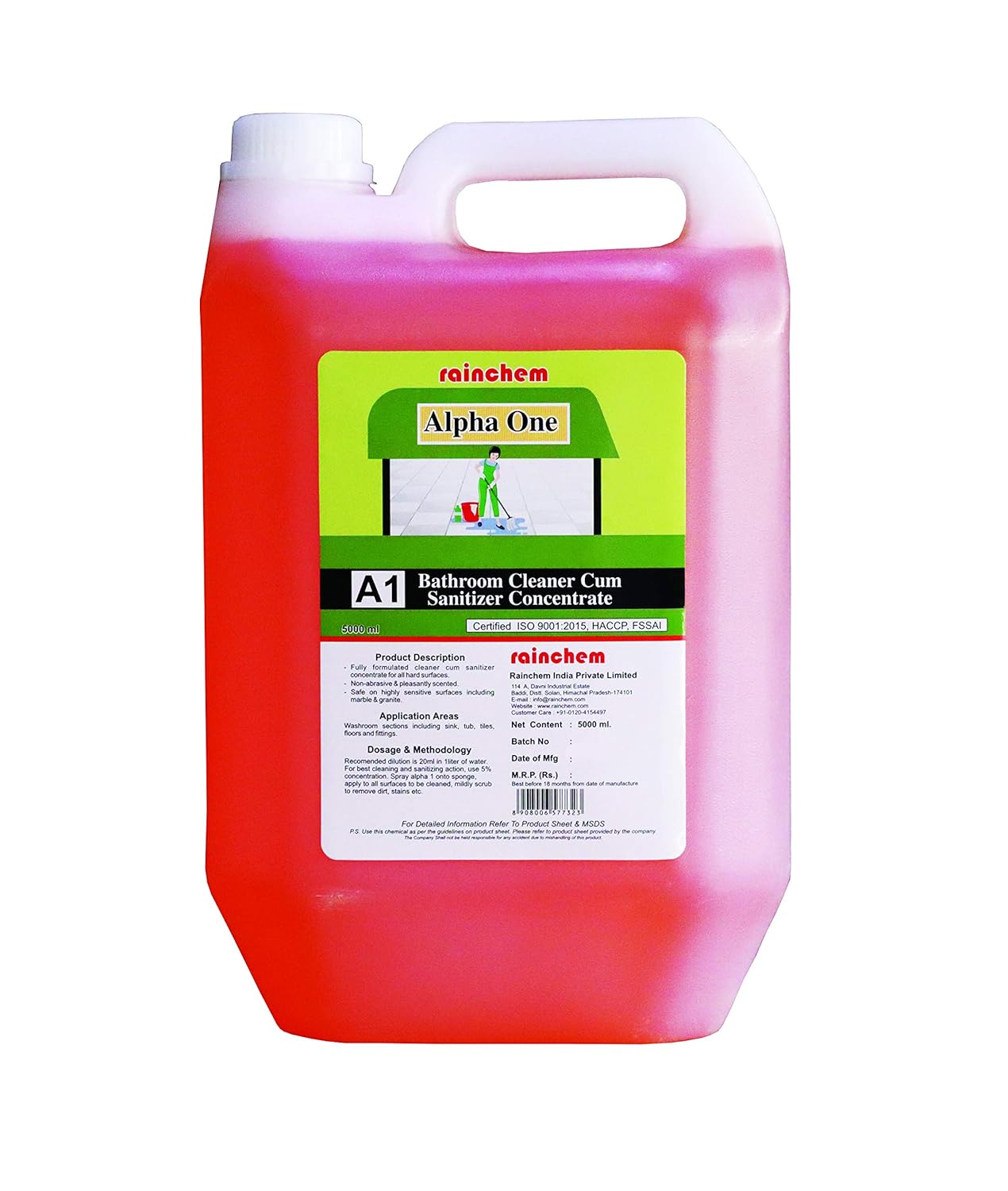 Rainchem Alpha One Bathroom Cleaner Cum Sanitizes Concentrate 5000 Ml Amazon In Industrial Scientific