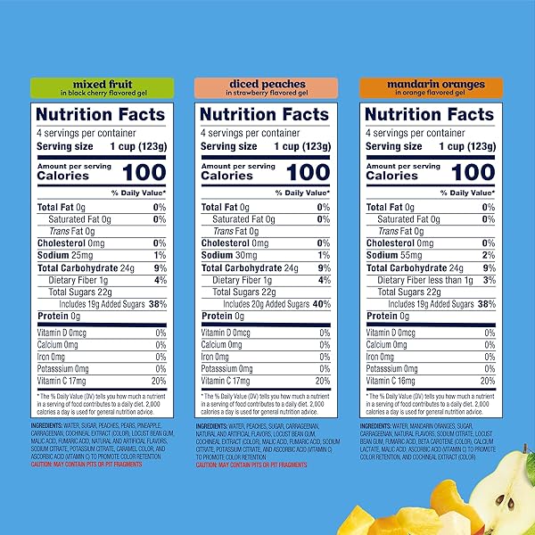 DOLE DICED PEACHES, MANDARIN ORANGES, AND MIXED FRUIT IN GEL VARIETY PACK – DOLE FRUIT BOWLS SNACKS – 4.3 OZ FRUIT BOWLS – 12 PACK