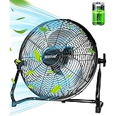BEESTAR Rechargeable Floor Fan, 12-Speed Battery Operated, 15600mAh, 48-Hour Runtime, 360° Tilt, Metal Blade (12 INCH)