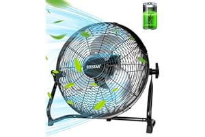 BEESTAR Rechargeable Floor Fan, 12-Speed Battery Operated, 15600mAh, 48-Hour Runtime, 360° Tilt, Metal Blade (12 INCH)