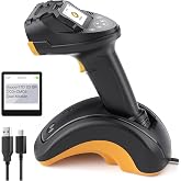 Inateck 2D Barcode Scanner, Dual-Sensor CMOS &amp; CCD with TFT Screen | 1.4in TFT &amp; Keypad, Dual-Sensor Decoding, VIN/USPS/FedEx/PDF417, 2.4G/BT/USB, 2600mAh 13Hr, Cradle Data