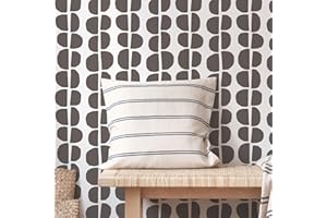 SHYJSHYJ 14 Inch (2 Pack) Abstract Geometric Wall Stencils for Painting Large Pattern on Wall, Wood, Floors, Fabric, Canvas Minimalist Stencil, Reusable Template for Boho Painting Accent Wall Décor