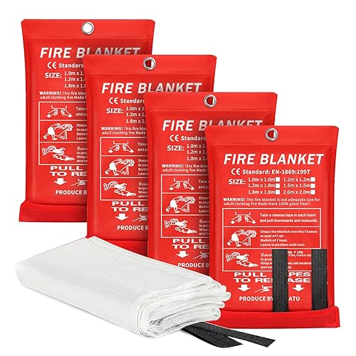 2024 Emergency Fire Blanket, 4 Pack Fire Extinguisher Blanket